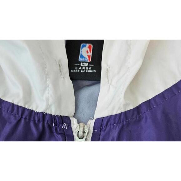 Los Angeles Lakers Women's Vintage Checkered Windbreaker Jacket Size Large - Picture 3 of 7